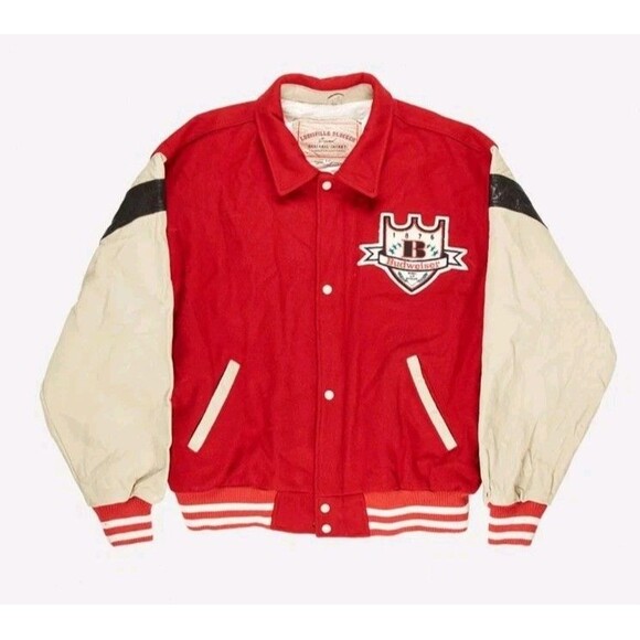 Vtg Budweiser Leather & Wool USA Varsity Baseball W/Tag Distributer Jacket